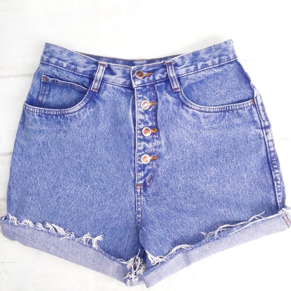 Rio Pants - Vintage 90's Acid Washed High Rise Denim Shorts